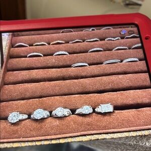 Ladies rings sz 5, ss/rhodium solitaire look, set withdrawal quality czs